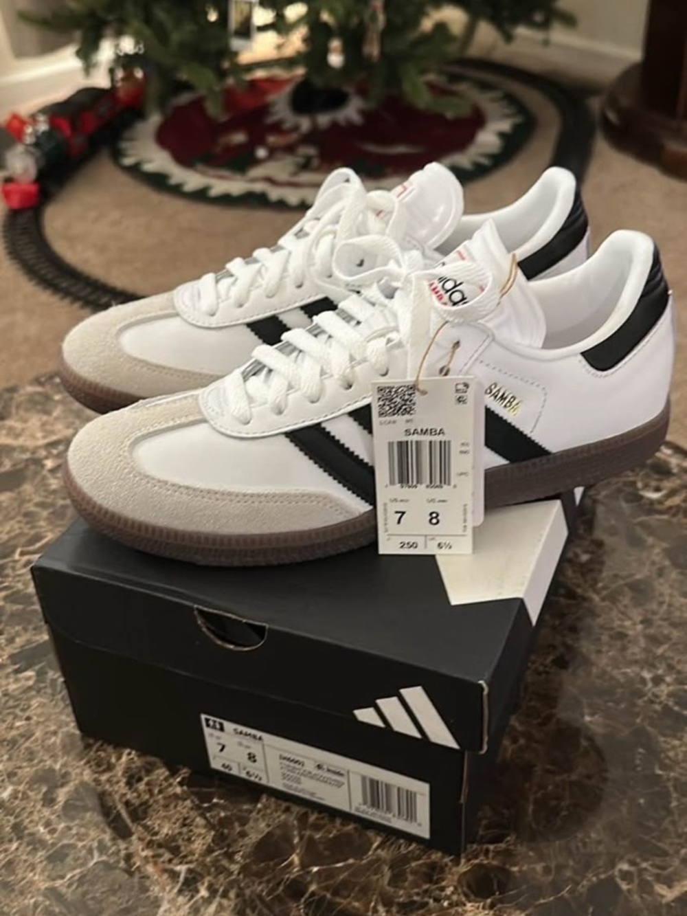 adidas Samba White Black Gum Athletic Shoes